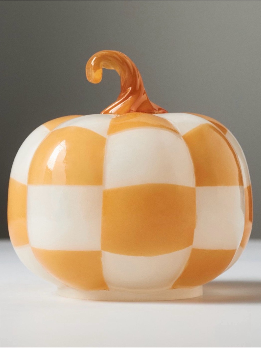 Anthropologie checkered glass pumpkin, NEW!